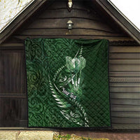 Personalised All Green New Zealand Darts Quilt Aoteroa Fern Maori Galaxy Style