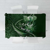 Personalised All Green New Zealand Darts Tablecloth Aoteroa Fern Maori Galaxy Style