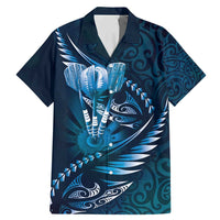 Personalised All Blue New Zealand Darts Family Matching Mermaid Dress and Hawaiian Shirt Aoteroa Fern Maori Galaxy Style