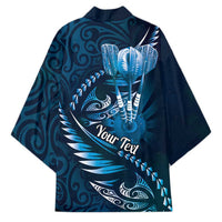 Personalised All Blue New Zealand Darts Kimono Aoteroa Fern Maori Galaxy Style - Polynesian Pride