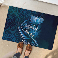 Personalised All Blue New Zealand Darts Rubber Doormat Aoteroa Fern Maori Galaxy Style