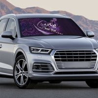 Personalised All Purple New Zealand Darts Auto Sun Shade Aoteroa Fern Maori Galaxy Style - Polynesian Pride