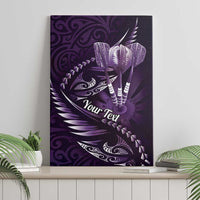 Personalised All Purple New Zealand Darts Canvas Wall Art Aoteroa Fern Maori Galaxy Style
