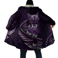 Personalised All Purple New Zealand Darts Cloak Aoteroa Fern Maori Galaxy Style - Polynesian Pride