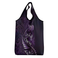 Personalised All Purple New Zealand Darts Grocery Bag Aoteroa Fern Maori Galaxy Style