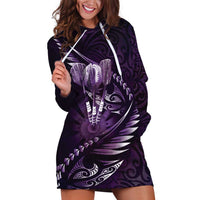 Personalised All Purple New Zealand Darts Hoodie Dress Aoteroa Fern Maori Galaxy Style
