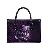 Personalised All Purple New Zealand Darts Leather Bag Aoteroa Fern Maori Galaxy Style - Polynesian Pride