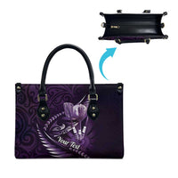 Personalised All Purple New Zealand Darts Leather Bag Aoteroa Fern Maori Galaxy Style - Polynesian Pride