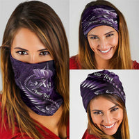 Personalised All Purple New Zealand Darts Neck Gaiter Aoteroa Fern Maori Galaxy Style - Polynesian Pride