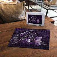 Personalised All Purple New Zealand Darts Puzzle Aoteroa Fern Maori Galaxy Style - Polynesian Pride