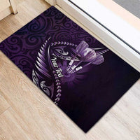 Personalised All Purple New Zealand Darts Rubber Doormat Aoteroa Fern Maori Galaxy Style LT14 - Polynesian Pride