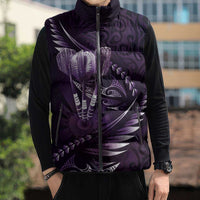 Personalised All Purple New Zealand Darts Sleeveless Puffer Jacket Aoteroa Fern Maori Galaxy Style LT14 - Polynesian Pride