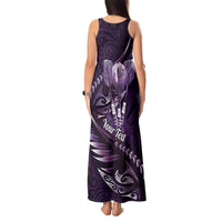 Personalised All Purple New Zealand Darts Tank Maxi Dress Aoteroa Fern Maori Galaxy Style