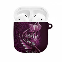 Personalised All Pink New Zealand Darts AirPods Case Aoteroa Fern Maori Galaxy Style LT14 Pink - Polynesian Pride