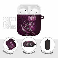 Personalised All Pink New Zealand Darts AirPods Case Aoteroa Fern Maori Galaxy Style - Polynesian Pride