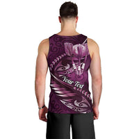 Personalised All Pink New Zealand Darts Men Tank Top Aoteroa Fern Maori Galaxy Style