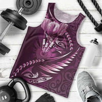 Personalised All Pink New Zealand Darts Men Tank Top Aoteroa Fern Maori Galaxy Style