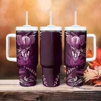 All Pink New Zealand Darts Tumbler With Handle Aoteroa Fern Maori Galaxy Style LT14 - Polynesian Pride