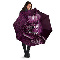 Personalised All Pink New Zealand Darts Umbrella Aoteroa Fern Maori Galaxy Style - Polynesian Pride