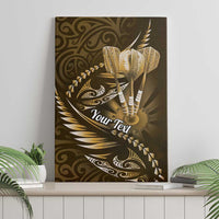 Personalised All Gold New Zealand Darts Canvas Wall Art Aoteroa Fern Maori Galaxy Style