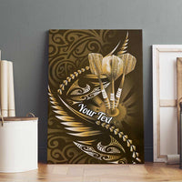Personalised All Gold New Zealand Darts Canvas Wall Art Aoteroa Fern Maori Galaxy Style