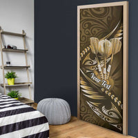 Personalised All Gold New Zealand Darts Door Cover Aoteroa Fern Maori Galaxy Style - Polynesian Pride