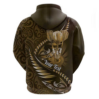 Personalised All Gold New Zealand Darts Hoodie Aoteroa Fern Maori Galaxy Style