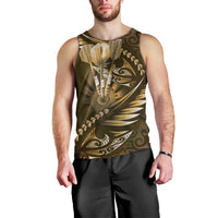 Personalised All Gold New Zealand Darts Men Tank Top Aoteroa Fern Maori Galaxy Style