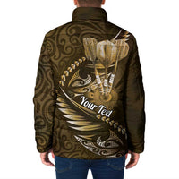 Personalised All Gold New Zealand Darts Padded Jacket Aoteroa Fern Maori Galaxy Style - Polynesian Pride