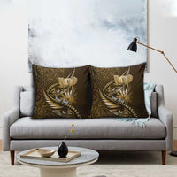 Personalised All Gold New Zealand Darts Pillow Cover Aoteroa Fern Maori Galaxy Style - Polynesian Pride