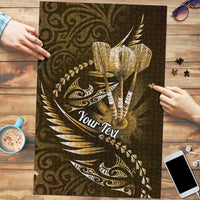 Personalised All Gold New Zealand Darts Puzzle Aoteroa Fern Maori Galaxy Style - Polynesian Pride