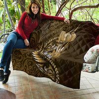 Personalised All Gold New Zealand Darts Quilt Aoteroa Fern Maori Galaxy Style