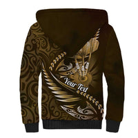 Personalised All Gold New Zealand Darts Sherpa Hoodie Aoteroa Fern Maori Galaxy Style