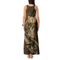 Personalised All Gold New Zealand Darts Tank Maxi Dress Aoteroa Fern Maori Galaxy Style