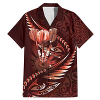 Personalised All Red New Zealand Darts Family Matching Mermaid Dress and Hawaiian Shirt Aoteroa Fern Maori Galaxy Style