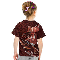 Personalised All Red New Zealand Darts Kid T Shirt Aoteroa Fern Maori Galaxy Style
