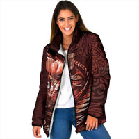 Personalised All Red New Zealand Darts Padded Jacket Aoteroa Fern Maori Galaxy Style - Polynesian Pride