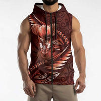Personalised All Red New Zealand Darts Sleeveless Zip Hoodie Aoteroa Fern Maori Galaxy Style - Polynesian Pride