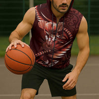 Personalised All Red New Zealand Darts Sleeveless Zip Hoodie Aoteroa Fern Maori Galaxy Style - Polynesian Pride