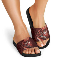 Personalised All Red New Zealand Darts Slide Sandals Aoteroa Fern Maori Galaxy Style - Polynesian Pride