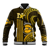 Hawaii Nanakuli High And Intermediate School Baseball Jacket Polynesian Kakau Pattern LT14 Unisex Gold - Polynesian Pride