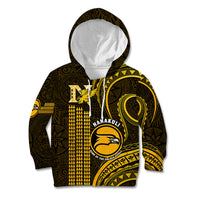 Personalised Hawaii Nanakuli High And Intermediate School Kid Hoodie Polynesian Kakau Pattern LT14 Hoodie Gold - Polynesian Pride