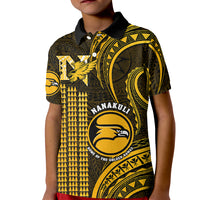 Personalised Hawaii Nanakuli High And Intermediate School Kid Polo Shirt Polynesian Kakau Pattern LT14 Kid Gold - Polynesian Pride