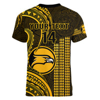 Personalised Hawaii Nanakuli High And Intermediate School Women V Neck T Shirt Polynesian Kakau Pattern LT14 - Polynesian Pride