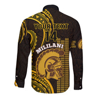 Personalised Hawaii Mililani High School Long Sleeve Button Shirt Polynesian Kakau Pattern LT14 - Polynesian Pride