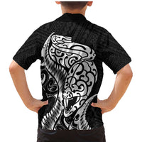 New Zealand Eel Family Matching Mermaid Dress and Hawaiian Shirt Tuna Aotearoa Maori Patten - Black LT14 - Polynesian Pride