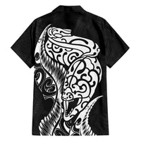 New Zealand Eel Family Matching Tank Maxi Dress and Hawaiian Shirt Tuna Aotearoa Maori Patten - Black LT14 - Polynesian Pride
