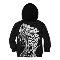 New Zealand Eel Kid Hoodie Tuna Aotearoa Maori Patten - Black