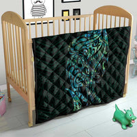New Zealand Eel Quilt Tuna Aotearoa Maori With Paua Shell - Turquoise LT14 - Polynesian Pride