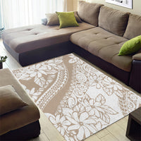 Polynesia Area Rug Polynesian Tropical Flowers Beige Pastel Vibes LT14 - Polynesian Pride
